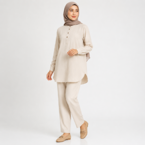 Cream Tunic Pants Set